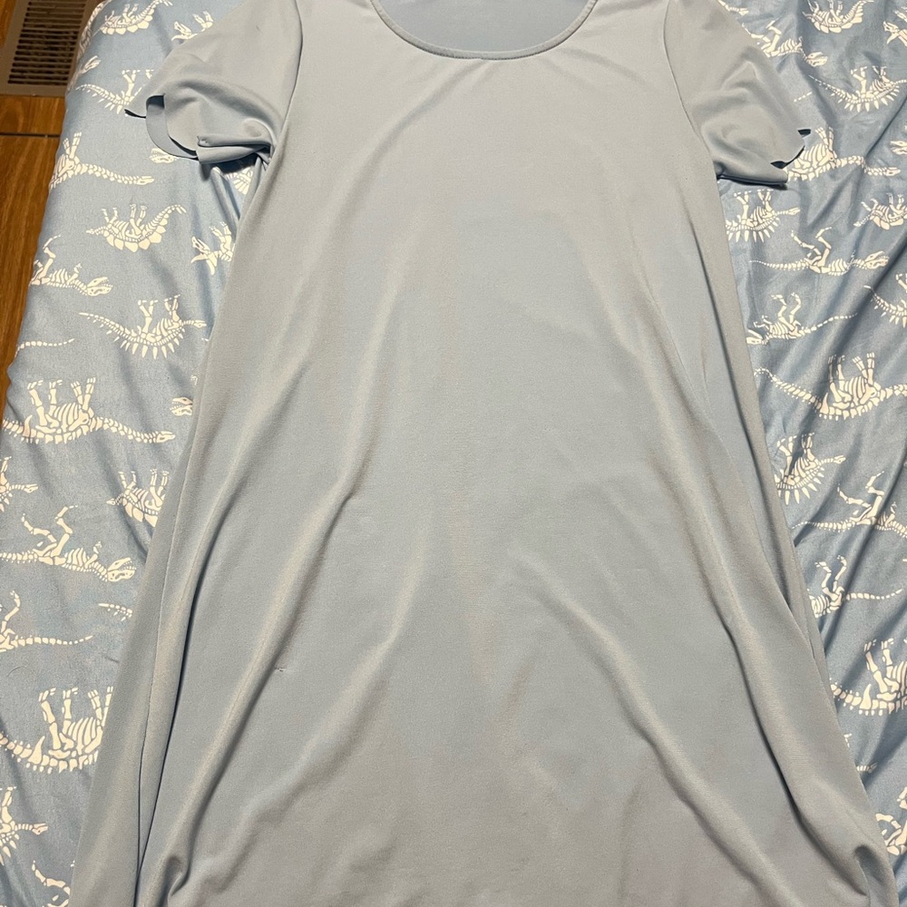 Light Blue Short Sleeve Dress